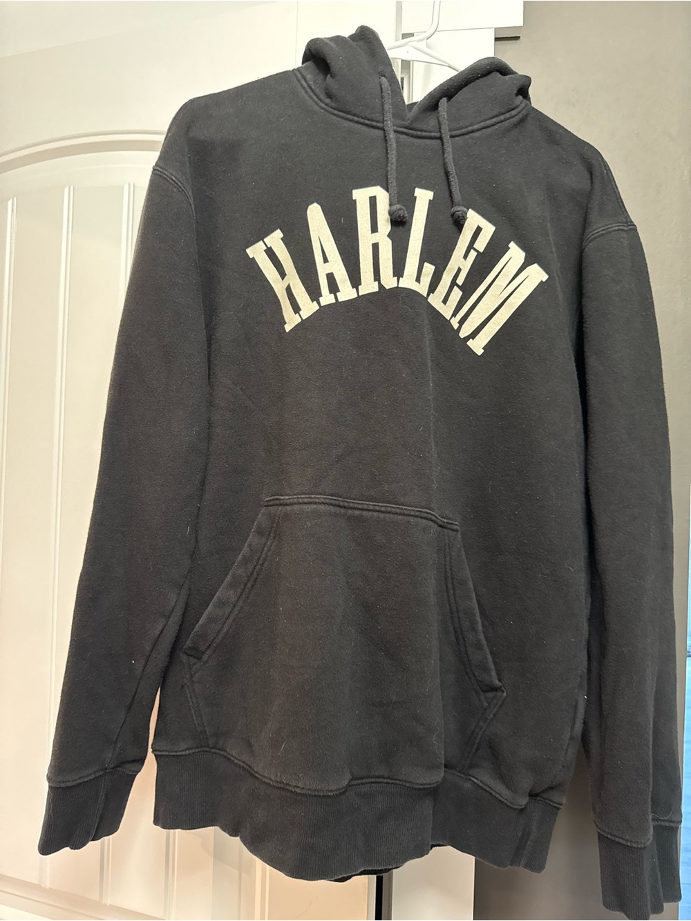 H&M Black Hoodie with Cream HARLEM Arch